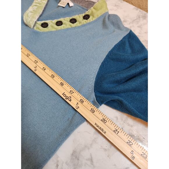 Christopher & Banks Women's Blue V-Neck Long Sleeve Pullover Sweater Size Large - Picture 5 of 6